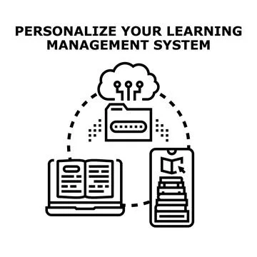 Personalizing learning management system content delivering digital education Stock Illustration