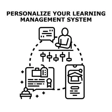 Personalizing learning management system educational program Stock Illustration