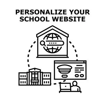 Personalizing school website creating online student platform Stock Illustration