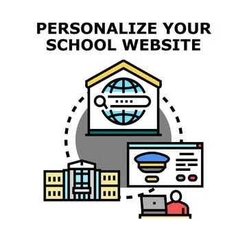 Personalizing school website creating online student platform Ilustración de archivo