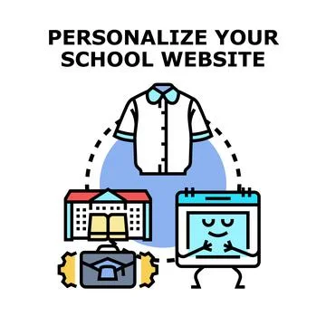 Personalizing school website with uniform and schedule Stock Illustration