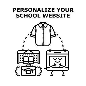 Personalizing school website with uniform and schedule Stock Illustration