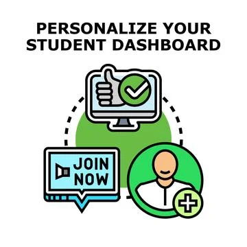 Personalizing student dashboard with successful online learning 스톡 일러스트
