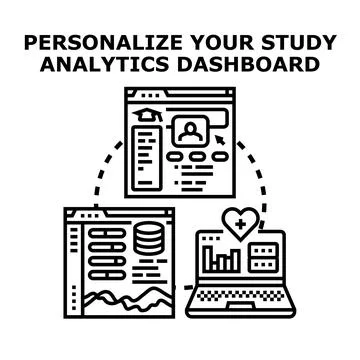 Personalizing study analytics dashboard for education management Stock Illustration