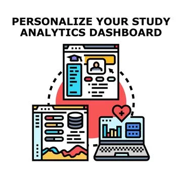 Personalizing study analytics dashboard for education management Stock Illustration