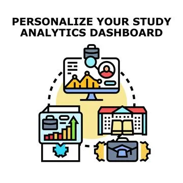 Personalizing study analytics dashboard for educational success Stockillustratie
