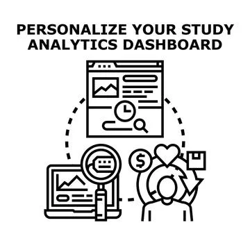 Personalizing study analytics dashboard for improved learning experience Stock Illustration