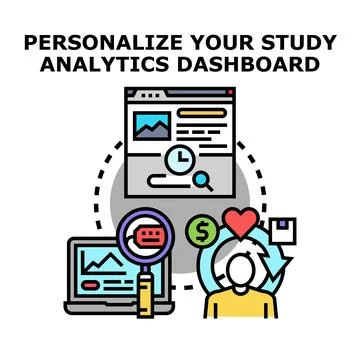 Personalizing study analytics dashboard for improved learning experience Stock Illustration