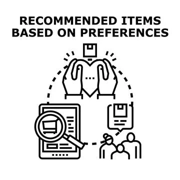 Personalizing user experience through tailored product recommendations Stock Illustration