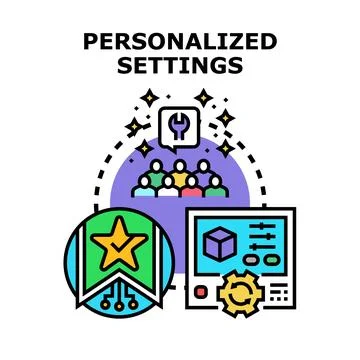 Personalizing user settings for custom digital experience Stock Illustration