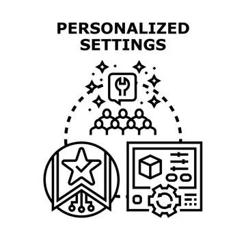 Personalizing user settings for custom digital experience Stock Illustration