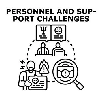Personnel and support challenges vector concept Stock Illustration