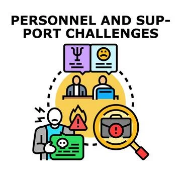 Personnel and support challenges vector concept Stock Illustration