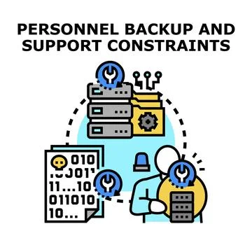 Personnel backup support and data management constraints 库存插图