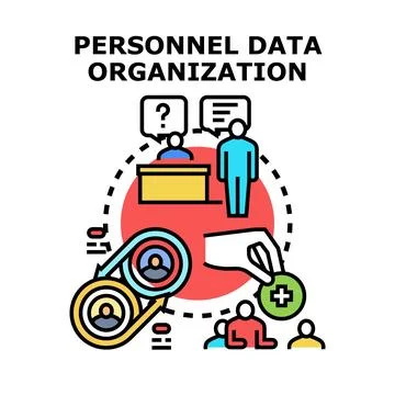 Personnel data organizing and human resource management Stock Illustration