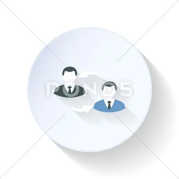 Personnel rotation flat icon Stock Illustration