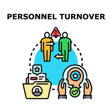 Personnel turnover concept creating workforce challenges Stock Illustration