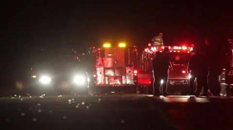 Personnel Working at Fire Scene Video stock 43092729