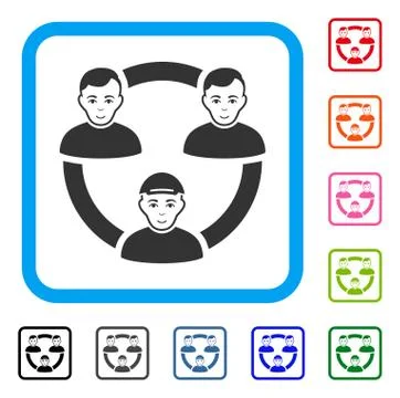 Persons Collaboration Network Framed Enjoy Icon Illustrazione stock