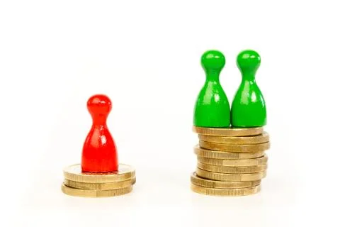 Persons with differences in income Stock Photos