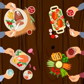 Persons is eating lunch Stock Illustration