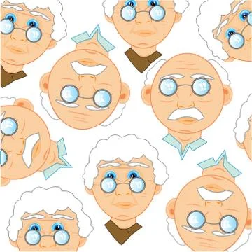 Persons of the elderly people decorative pattern Stock Illustration