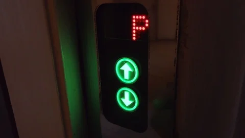 Persons hand pushing elevator door buttons open closeup. Stock Footage 111682388