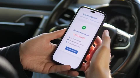 A persons hands carefully read through insurance clauses in their parked car Stock Footage 316223850