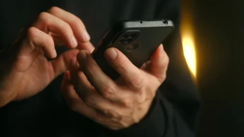 Persons hands typing on smartphone close up Stock Footage 318671654
