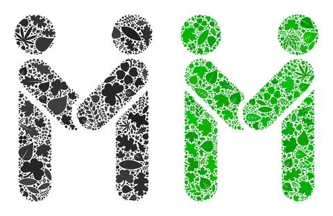 Persons Handshake Icon Ecology Composition of Floral Elements Stock Illustration