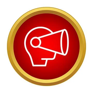 Person's head with a virtual reality headset icon on a red background 스톡 일러스트