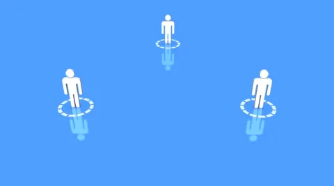 Persons with moving circles as a network concept Stock Footage 50213077