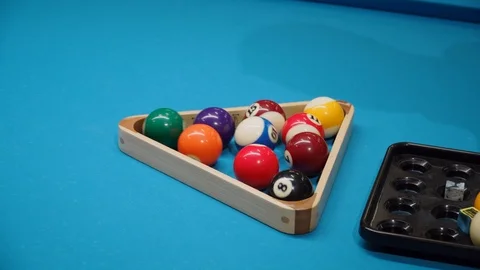 Persons play in snooker game, man plays in billiard Stock Footage 104012714