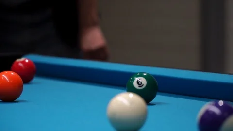 Persons play in snooker game, man plays in billiard Stock Footage 104012727