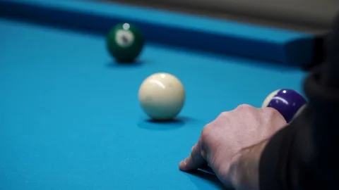 Persons play in snooker game, man plays in billiard Stock Footage 104012767