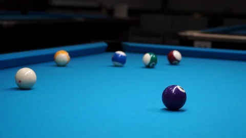 Persons play in snooker game, man plays in billiard Stock Footage 104012825
