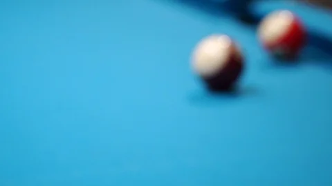 Persons play in snooker game, man plays in billiard Stock Footage 104012950
