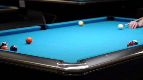 Persons play in snooker game, man plays in billiard Stock Footage 104013024
