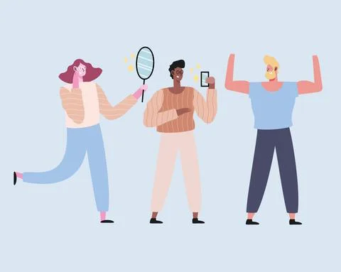 Persons self acceptance group Stock Illustration