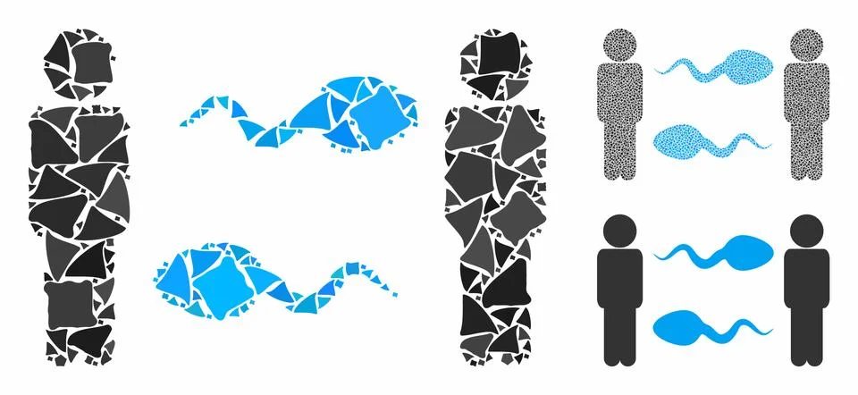 Persons sperm exchange Composition Icon of Uneven Elements 库存插图