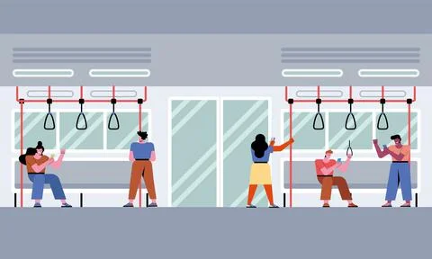 Persons in the subway Stock Illustration