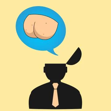 Person's thoughts about different things ass eps Stock Illustration