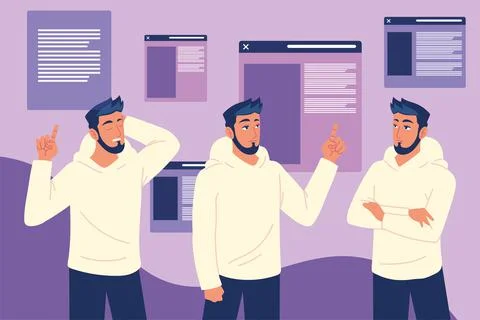 Persons with websites Stock Illustration