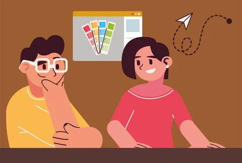 Persons working in design and development Stock Illustration