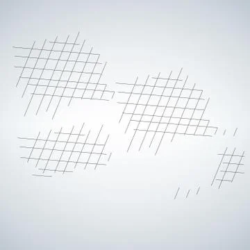 Perspective 3D background. Hand drawn lines. Stock Illustration