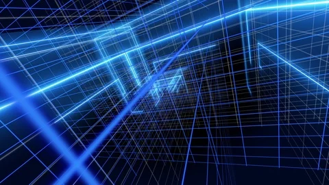 Perspective 3d line rotation backgorunds 4K LOOP blue Video stock 99575951