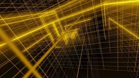 Perspective 3d line rotation backgorunds 4K LOOP golden Video stock 99576508