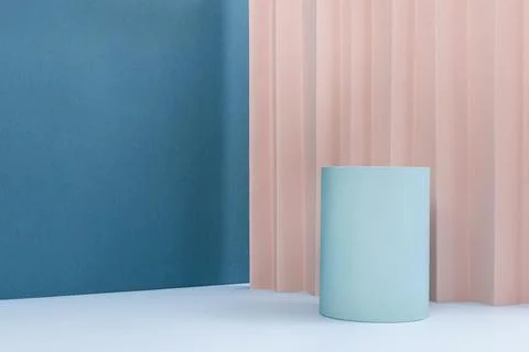 Perspective 3D rendering of a geometric cylinder. 스톡 일러스트