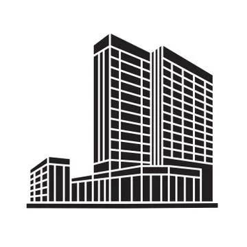 Perspective 3d Wireframe of building Ilustración de archivo