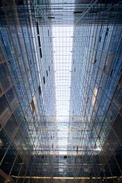 Perspective and underside angle abstract view to textured background of moder Stock Photos